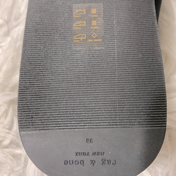 RAG & Bone Parque Flip Flops Sandals Padded Straps Black Neoprene Women Sz 38 - Picture 6 of 9